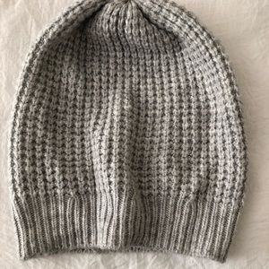 Grey cable knit beanie